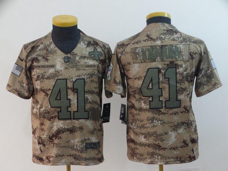 Youth New Orleans Saints #41 Kamara Nike Camo Salute to Service Limited NFL Jersey